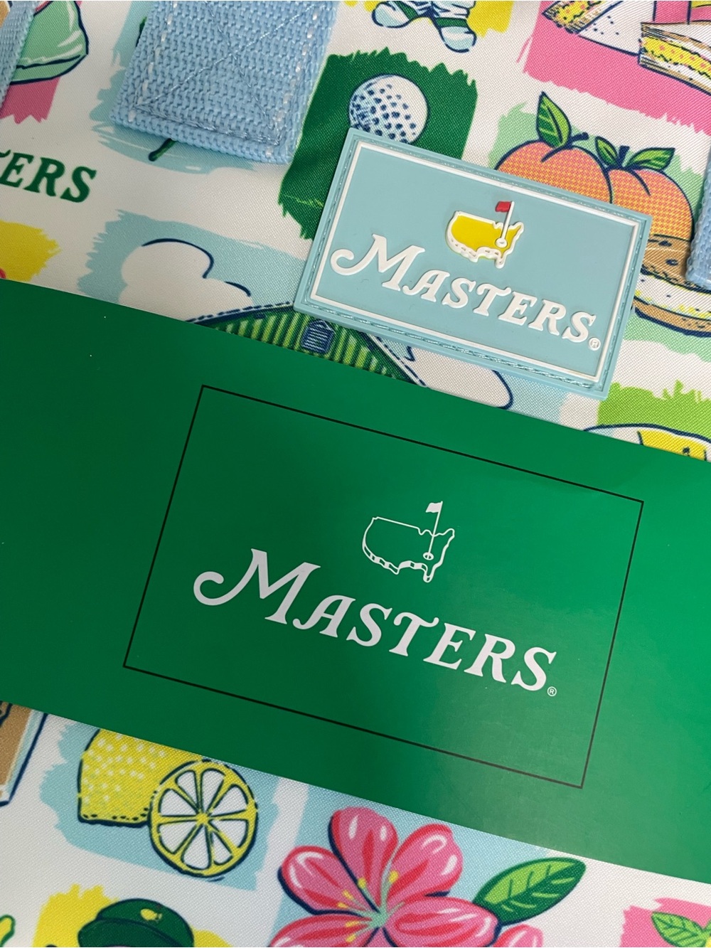 NWT Masters Tournament Insulated Lunch Bag - Pastel Floral & Golf Print - Picture 5 of 10